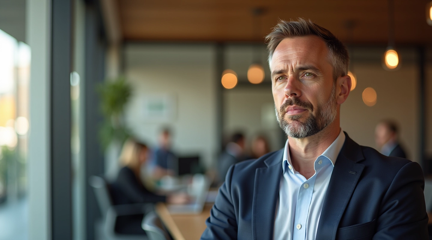 Twee professionals in gesprek, één luistert aandachtig terwijl de ander feedback geeft in een moderne werkruimte
